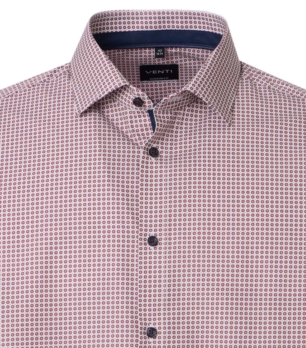 Image de Tall Hommes Chemise Modern Fit Manches 72 cm, imprimé minimaliste rouge bleu