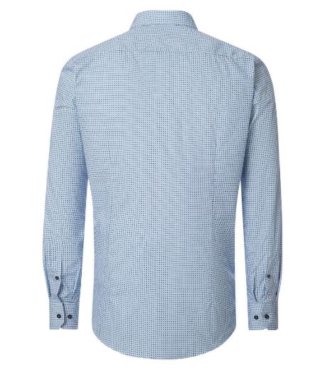 Image de Tall Hommes Chemise Modern Fit Manches 72 cm, imprimé minimaliste rouge bleu