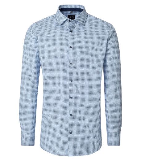 Image de Tall Hommes Chemise Modern Fit Manches 72 cm, imprimé minimaliste rouge bleu