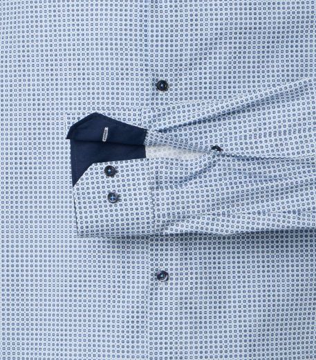 Image de Tall Hommes Chemise Modern Fit Manches 72 cm, imprimé minimaliste rouge bleu