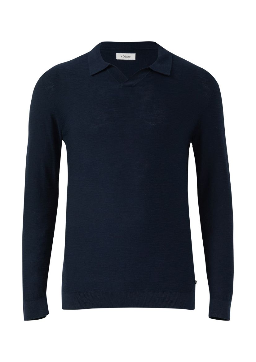 Bild von Tall Herren Strickpullover Polokragen Extra Lang