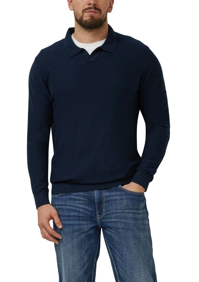 Image de Tall Hommes Pull Maille Col Polo Extra Long