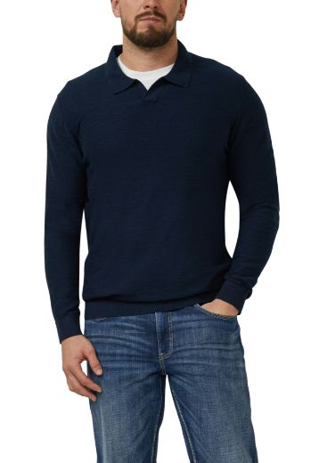 Image de Tall Hommes Pull Maille Col Polo Extra Long