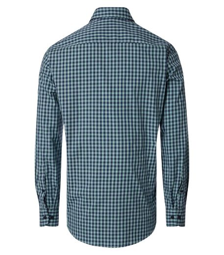 Image de Tall Hommes Chemise Casual Fit Coupe Décontractée Manches 72 cm, carreaux vert et bleu