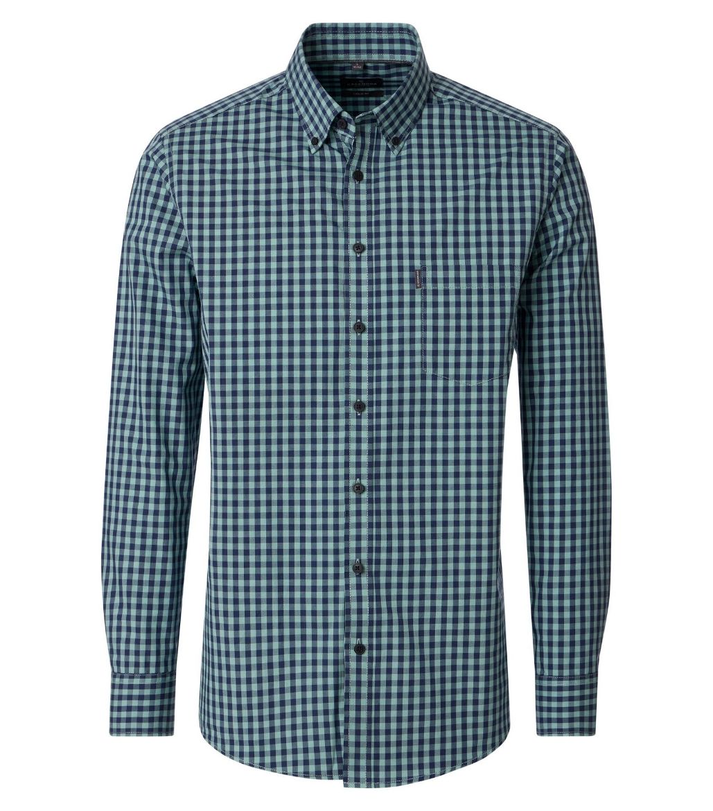 Picture of Tall Men Shirt Casual Fit Sleeves 72 cm, green blue check
