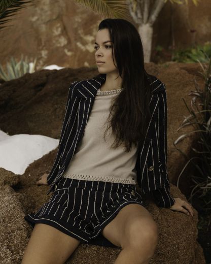 Image de Tall Femmes Blazer Court Vento Fines Rayures