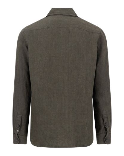 Picture of Tall Men Overshirt Herringbone Linen Extra Long Sleeves 72 cm