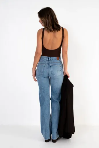 Picture of Tall Women Jeans Shirley Push-Up Semi-Wide Leg L34 & L36 Inch, light stone blue
