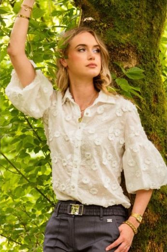 Bild von Tall Damen Bluse Nadine Halbarm Transparent Stickereien