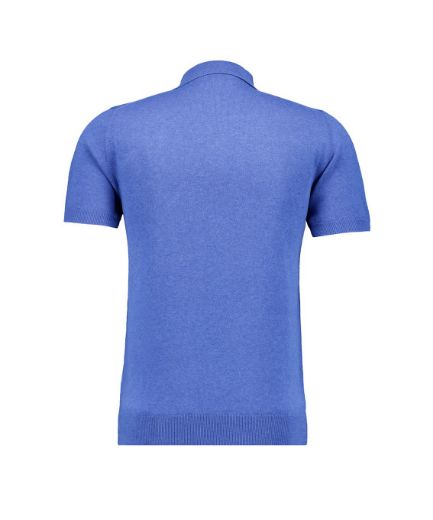 Bild von Tall Herren Kurzarm Strick-Pullover Polokragen