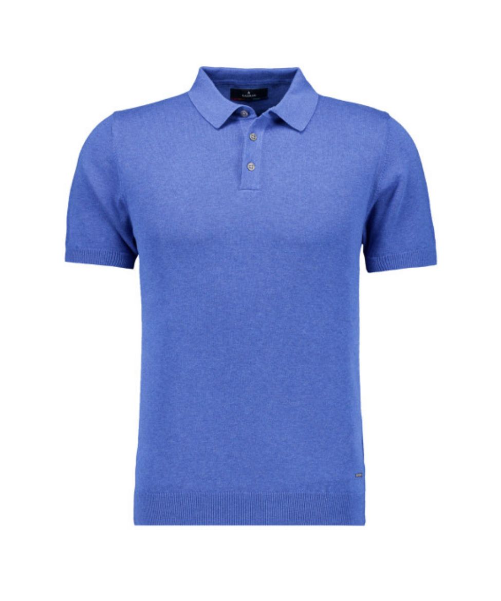 Bild von Tall Herren Kurzarm Strick-Pullover Polokragen