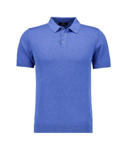 Bild von Tall Herren Kurzarm Strick-Pullover Polokragen