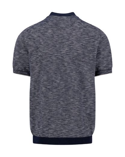 Bild von Tall Herren Poloshirt Baumwolle Leinen, gestreift