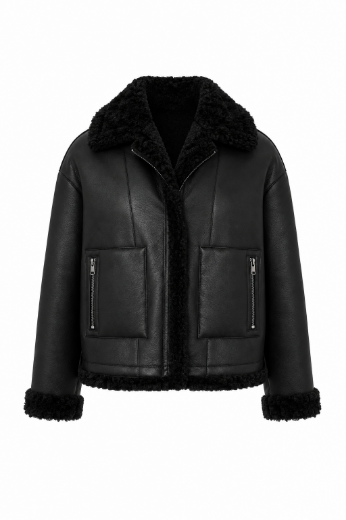 Bild von Tall Damen Jacke Faux Leather Fur