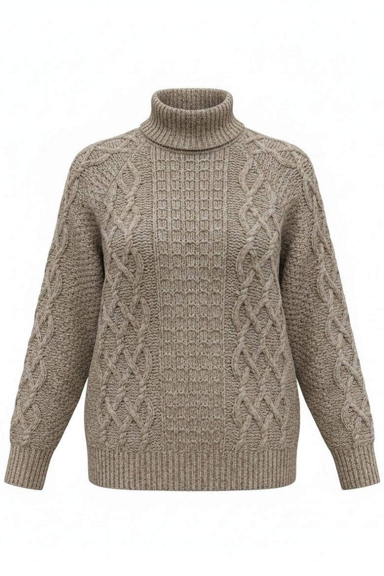 Bild von Tall Damen Zopf-Strickpullover Noortje Mixed Cable