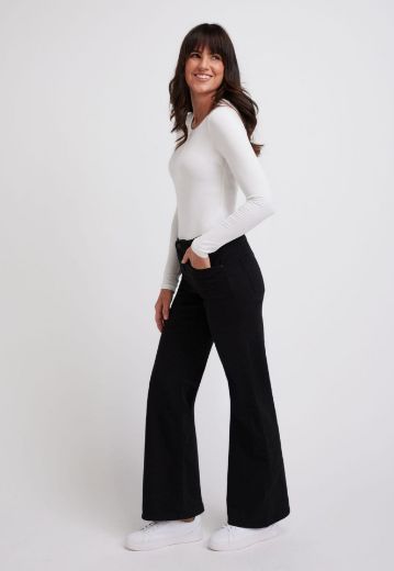 Bild von Tall Damen Wonderjeans High Waist Wide Forever Black L37 Inch