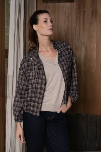 Bild von Tall Damen Übergangs Jacke Vairan Karo