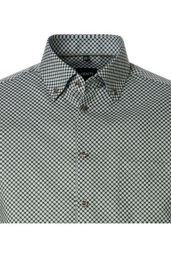 Bild von Tall Herren Hemd Modern Fit Ärmellänge 72 cm, grün print