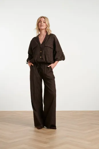Image de Tall Femmes Pantalon, coupe large, à fines rayures, 37 pouces