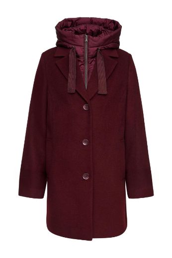 Bild von Tall Damen Long Blazer Wolle Abnehmbare Kapuze