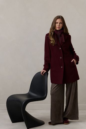 Bild von Tall Damen Long Blazer Wolle Abnehmbare Kapuze