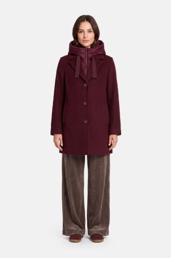 Bild von Tall Damen Long Blazer Wolle Abnehmbare Kapuze
