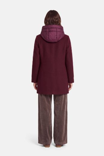 Bild von Tall Damen Long Blazer Wolle Abnehmbare Kapuze