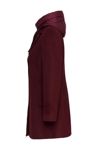 Bild von Tall Damen Long Blazer Wolle Abnehmbare Kapuze